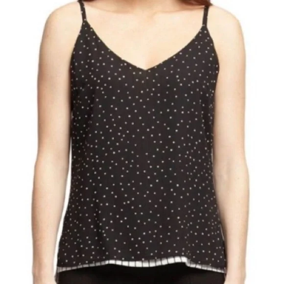 WHBM Spaghetti Strap Tank. Reversible: Black + white Dots or Stripes. Size S EUC - Picture 2 of 5